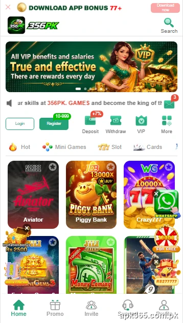 356pk game homepage with different games