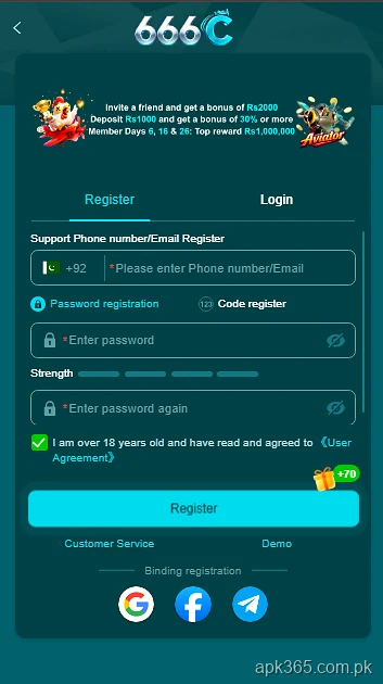 How to Register on 666C Game