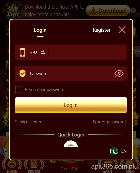 e7777 game login