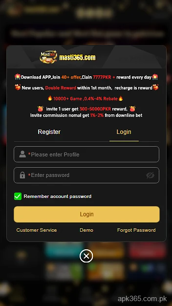 masti365 game download login screen